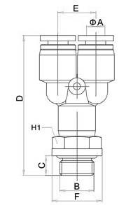 PX-G, Pneumatic Fittings with BSPP thread, Air Fittings, one touch tube fittings, Pneumatic Fitting, Nickel Plated Brass Push in Fittings